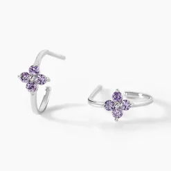 Marc Orian Créoles Argent|Bijoux Zirconium > Creoles Argent Blanc Blossom Bash Oxyde De Zirconium argent blanc oxyde
