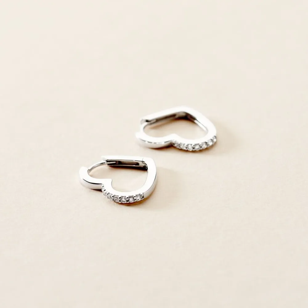 Marc Orian Créoles Argent|Bijoux Zirconium > Creoles Argent Blanc Deep In Love Oxyde De Zirconium