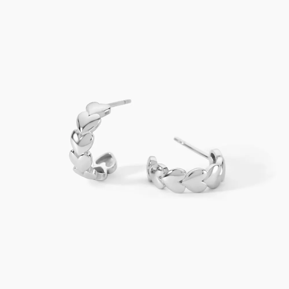 Marc Orian Créoles Argent|Créoles > Creoles Hearten Argent Blanc