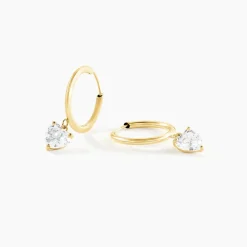 Marc Orian Bijoux Zirconium|Créoles > Creoles Or Jaune Lowan Oxydes De Zirconium