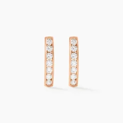 Marc Orian Bijoux Zirconium|Créoles > Creoles Or Rose Jacoba Oxydes