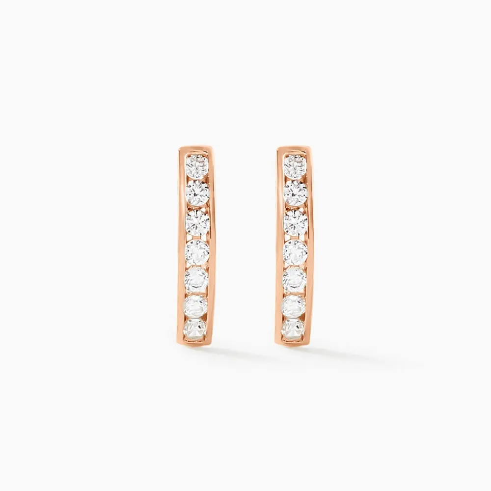 Marc Orian Bijoux Zirconium|Créoles > Creoles Or Rose Jacoba Oxydes