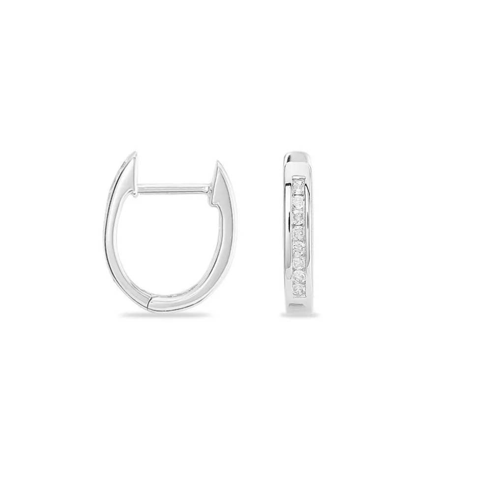 Créoles Aaren Rondes Or Blanc Diamant