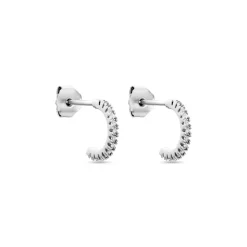 Créoles Alvah Argent Blanc Oxyde De Zirconium