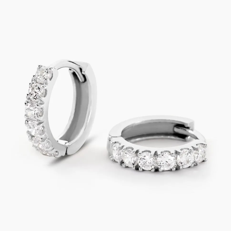 Créoles Andgelina Rondes Or Blanc Oxyde De Zirconium