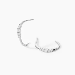 Marc Orian Créoles Argent|Bijoux Zirconium > Créoles Anemone Argent Blanc Oxyde De Zirconium
