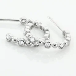Créoles Argent Blanc Daren Oxydes De Zirconium