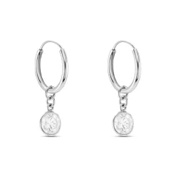 Créoles Argent Blanc Lehunnus Oxyde De Zirconium