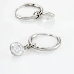 Créoles Argent Blanc Lehunnus Oxyde De Zirconium