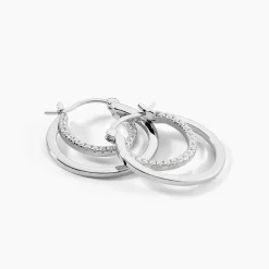 Marc Orian Créoles Argent|Bijoux Zirconium > Créoles Argent Blanc Linnette Oxydes De Zirconium