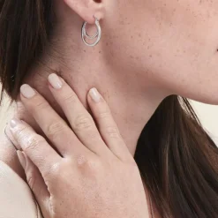 Marc Orian Créoles Argent|Bijoux Zirconium > Créoles Argent Blanc Linnette Oxydes De Zirconium