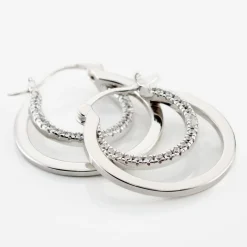Marc Orian Créoles Argent|Bijoux Zirconium > Créoles Argent Blanc Linnette Oxydes De Zirconium