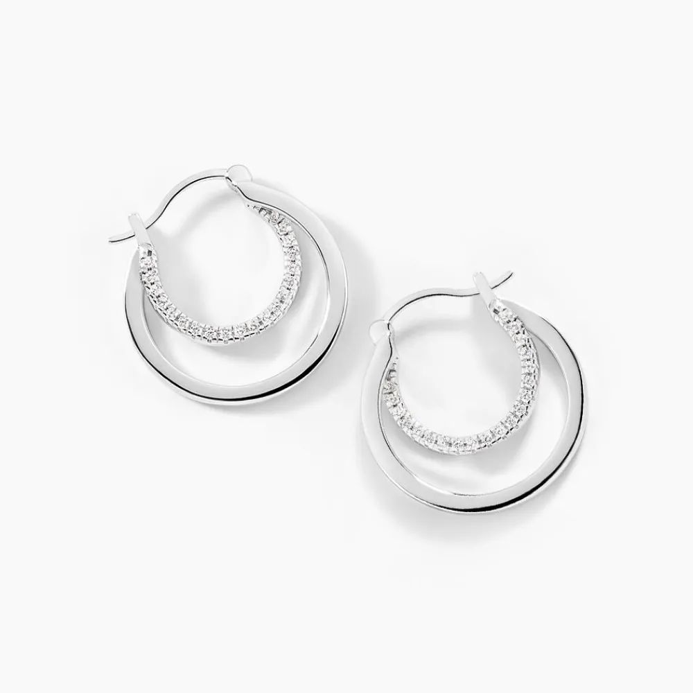 Marc Orian Créoles Argent|Bijoux Zirconium > Créoles Argent Blanc Linnette Oxydes De Zirconium
