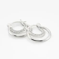 Marc Orian Créoles Argent|Bijoux Zirconium > Créoles Argent Blanc Linnette Oxydes De Zirconium