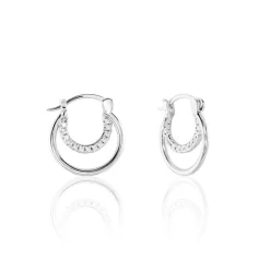 Marc Orian Créoles Argent|Bijoux Zirconium > Créoles Argent Blanc Linnette Oxydes De Zirconium