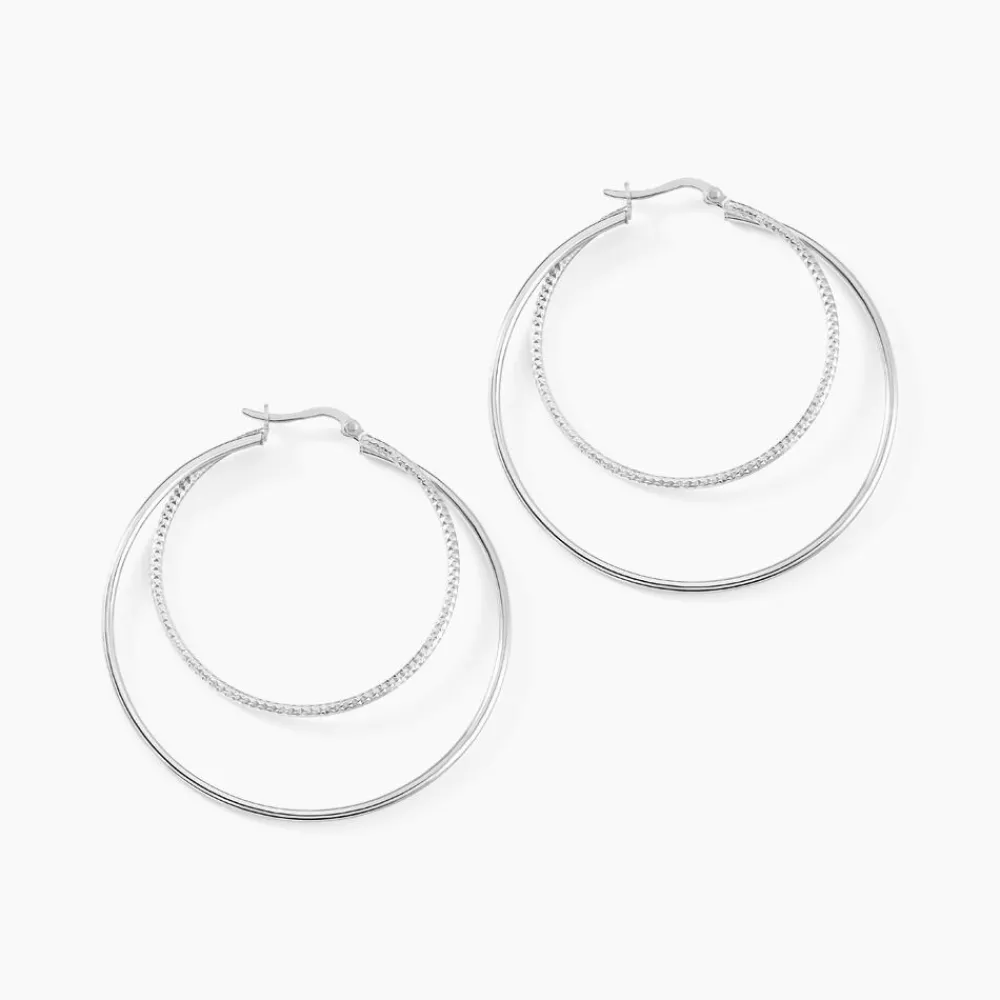 Marc Orian Créoles Argent|Créoles > Créoles Argent Blanc Marjorie