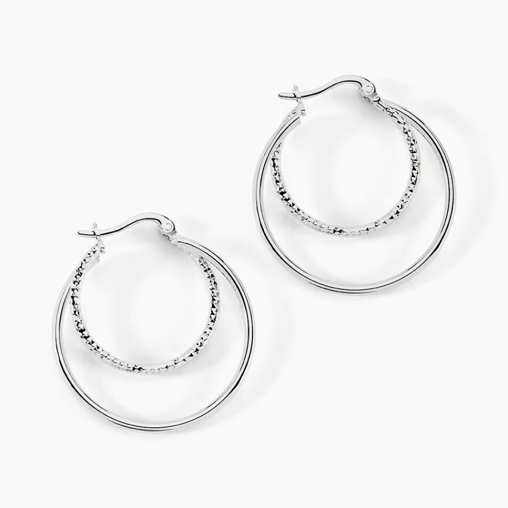 Marc Orian Créoles Argent|Créoles > Créoles Argent Blanc Marjorie