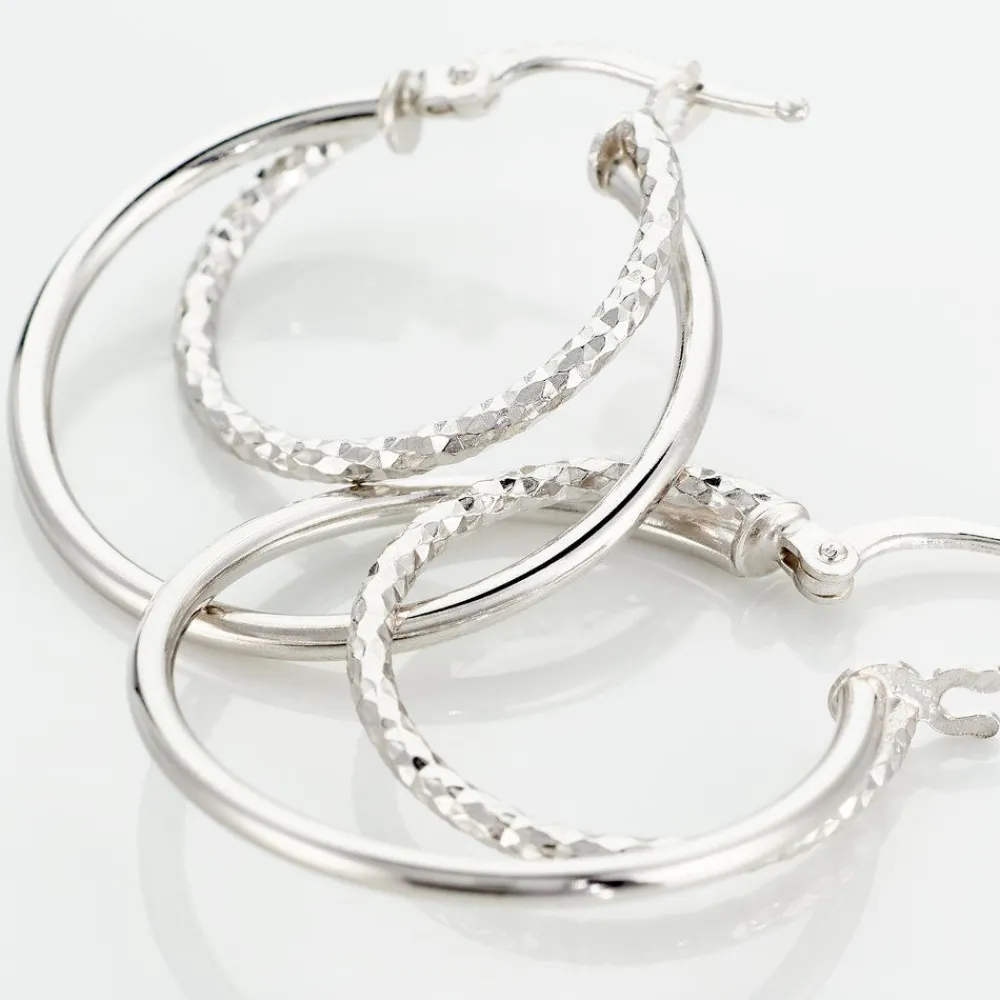 Marc Orian Créoles Argent|Créoles > Créoles Argent Blanc Marjorie