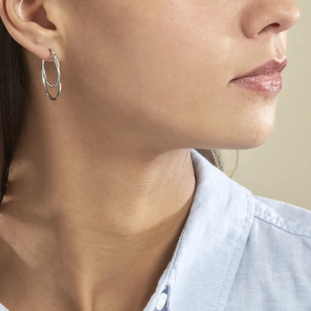 Marc Orian Créoles Argent|Créoles > Créoles Argent Blanc Marjorie