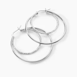 Marc Orian Créoles Argent|Créoles > Créoles Argent Blanc Marjorie
