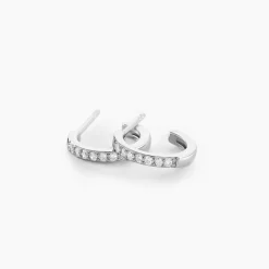 Marc Orian Créoles Argent|Bijoux Zirconium > Créoles Argent Blanc Roshan Oxydes De Zirconium