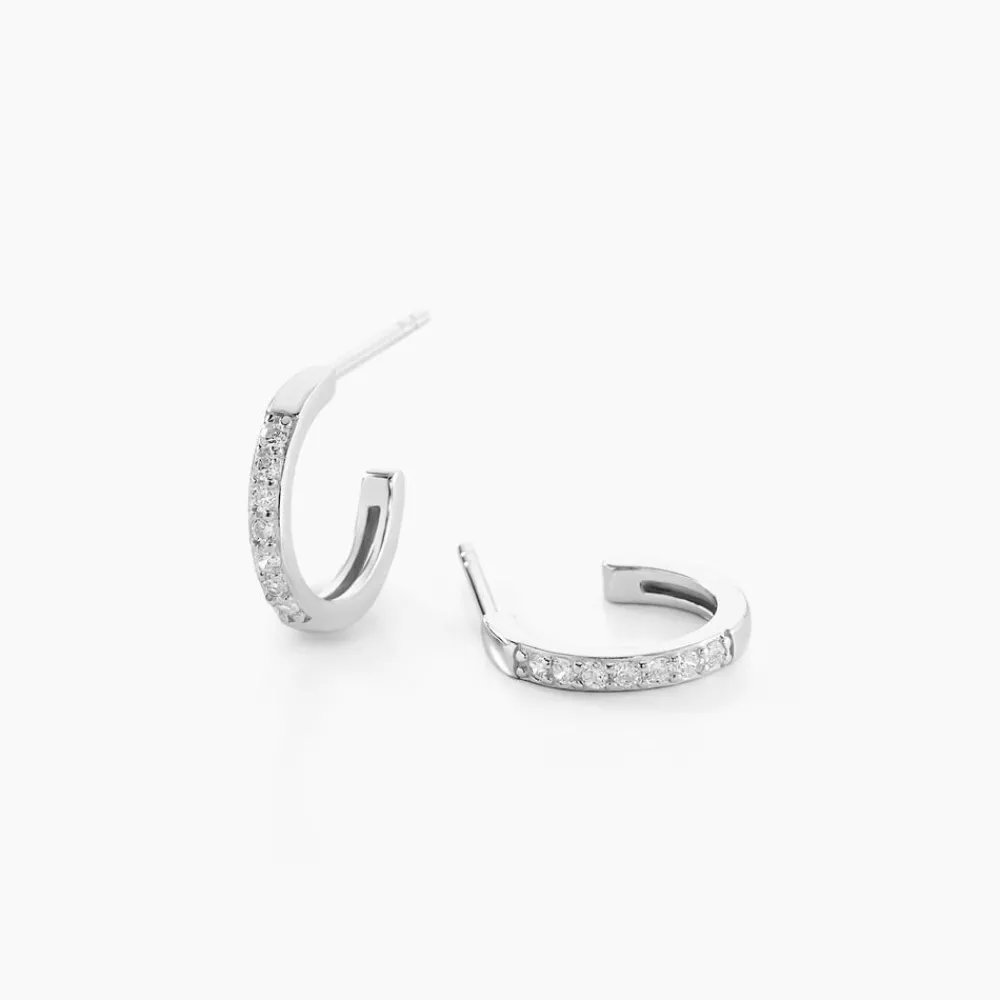 Marc Orian Créoles Argent|Bijoux Zirconium > Créoles Argent Blanc Roshan Oxydes De Zirconium