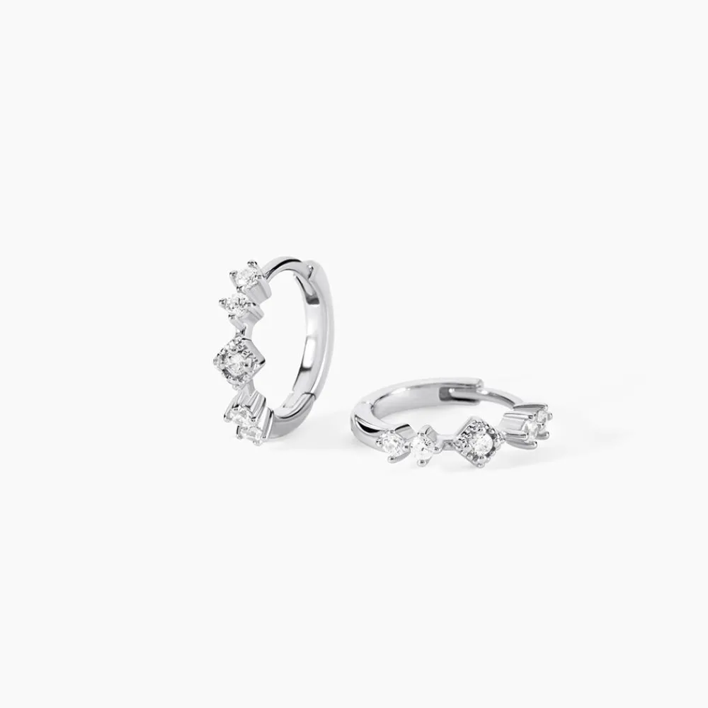 Marc Orian Créoles Argent|Bijoux Zirconium > Créoles Astrea Argent Blanc Oxyde De Zirconium