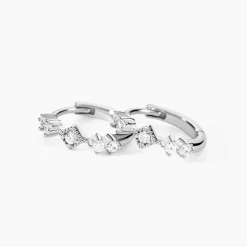 Marc Orian Créoles Argent|Bijoux Zirconium > Créoles Astrea Argent Blanc Oxyde De Zirconium