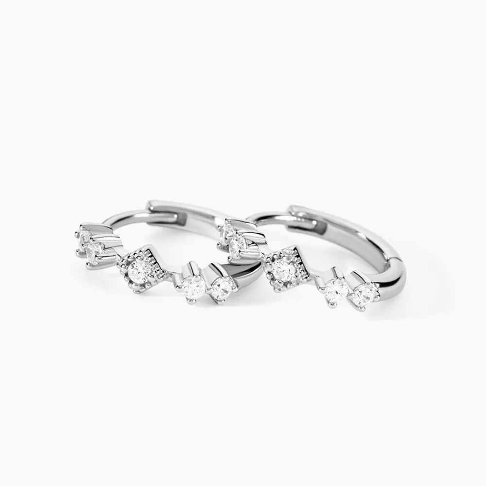 Marc Orian Créoles Argent|Bijoux Zirconium > Créoles Astrea Argent Blanc Oxyde De Zirconium