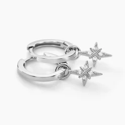 Marc Orian Créoles Argent|Bijoux Zirconium > Créoles Astre Precieux Argent Blanc Oxyde De Zirconium