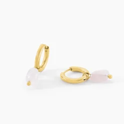 Marc Orian Créoles|Créoles Femme > Créoles Athena Acier Doré Quartz