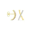 Marc Orian Boucles D'Oreilles Strass|Créoles > Créoles Bleona Croisees Or Jaune Strass