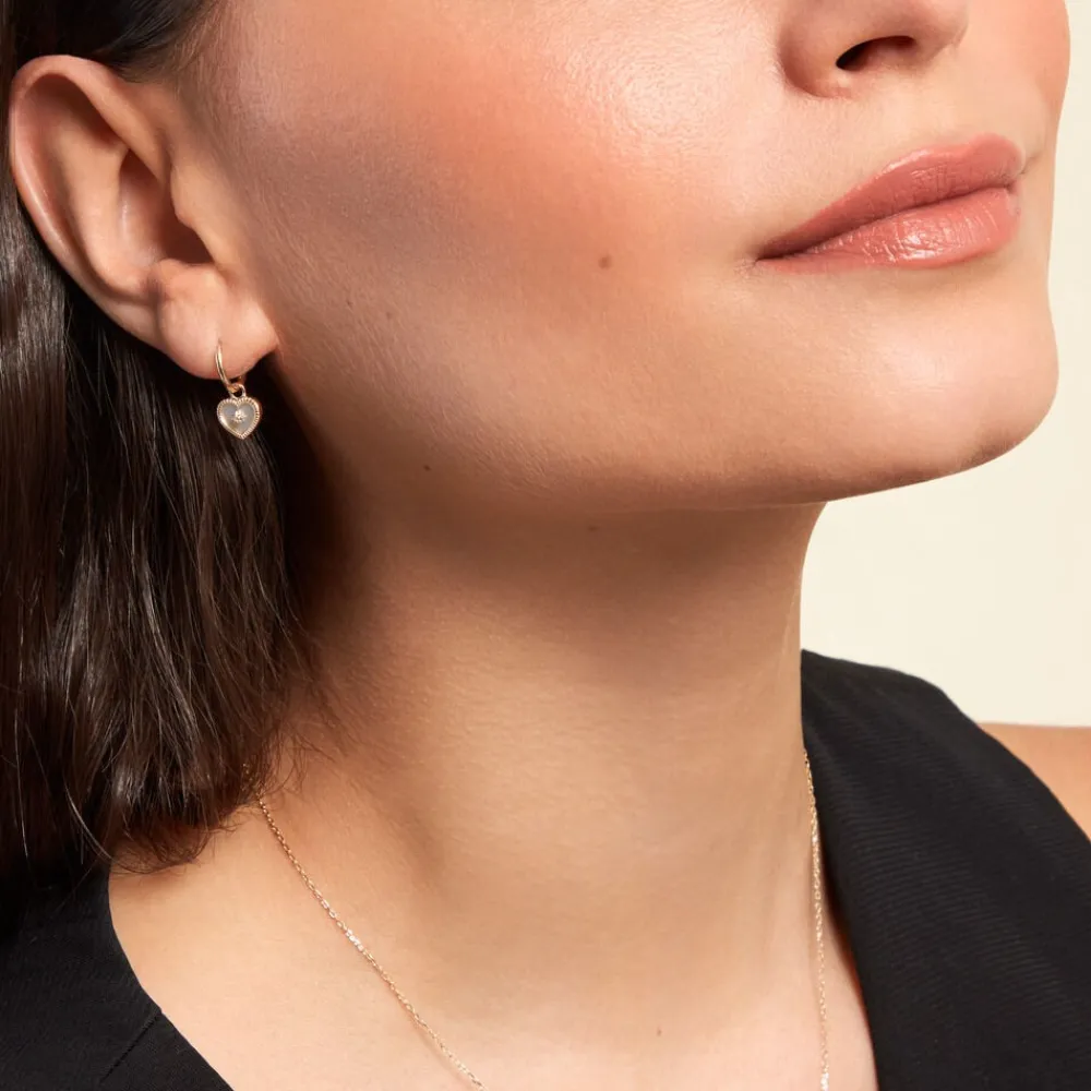 Marc Orian Créoles|Créoles Femme > Créoles Bronte Or Jaune Nacre Diamant