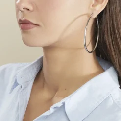 Marc Orian Créoles|Créoles Femme > Créoles Carmeline Acier Blanc