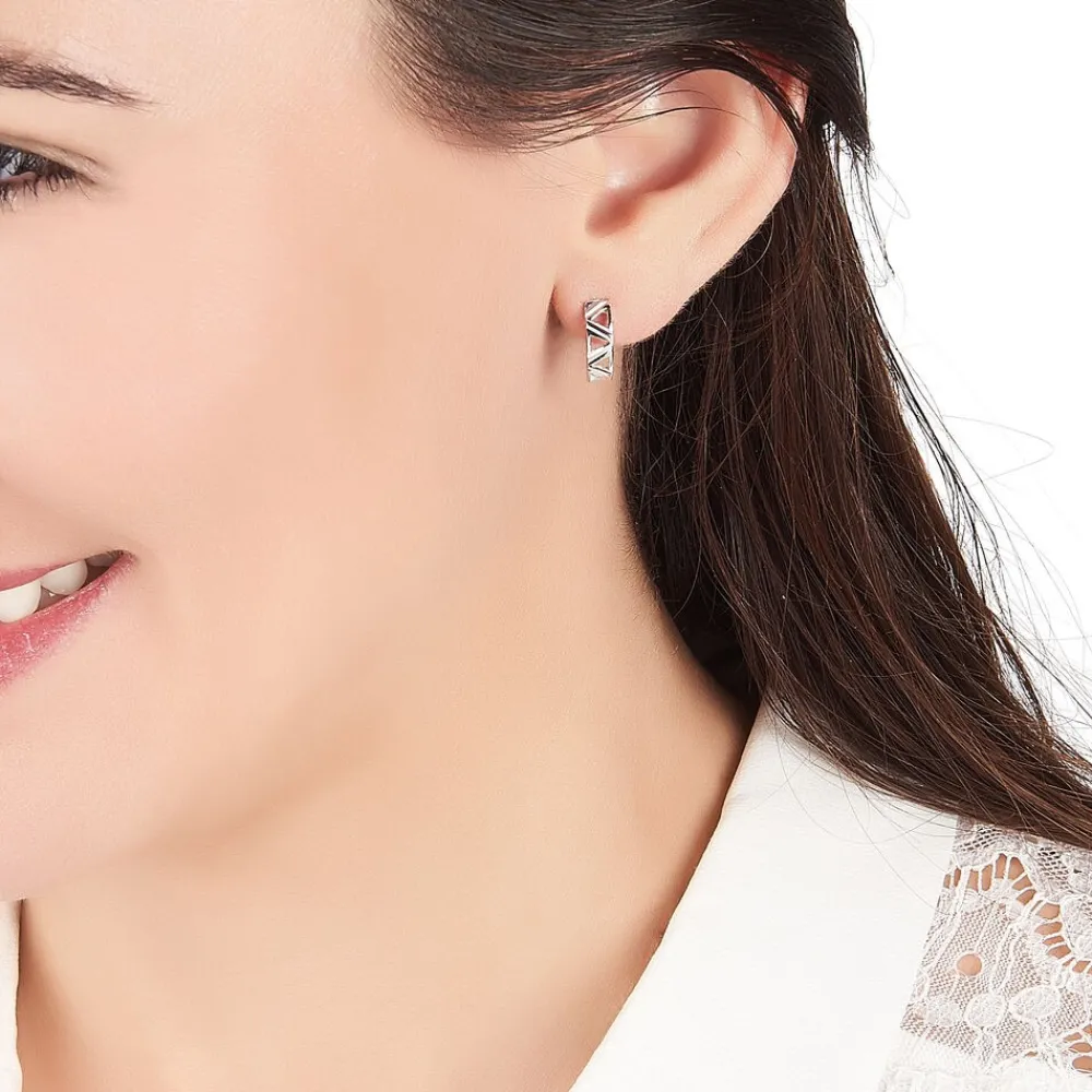 Marc Orian Créoles|Créoles Femme > Créoles Clemence Argent Blanc