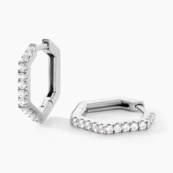 Marc Orian Créoles Argent|Bijoux Zirconium > Créoles Corentine Argent Blanc Oxyde De Zirconium