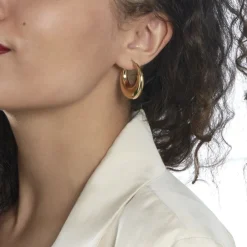 Marc Orian Créoles|Créoles Femme > Créoles Creolia Acier Jaune