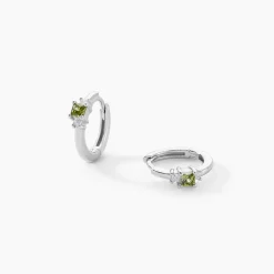 Marc Orian Créoles Argent|Bijoux Zirconium > Créoles Desert Argent Blanc Oxyde De Zirconium argent blanc oxyde vert