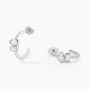Créoles Dua Argent Blanc Oxyde De Zirconium