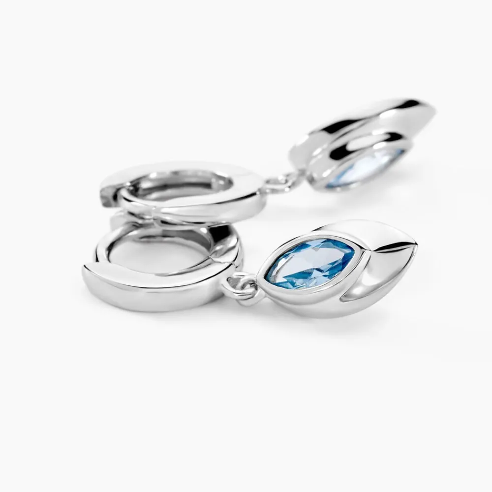 Marc Orian Créoles Argent|Bijoux Zirconium > Créoles Duchesse Argent Blanc Oxyde De Zirconium argent blanc oxyde bleu sky