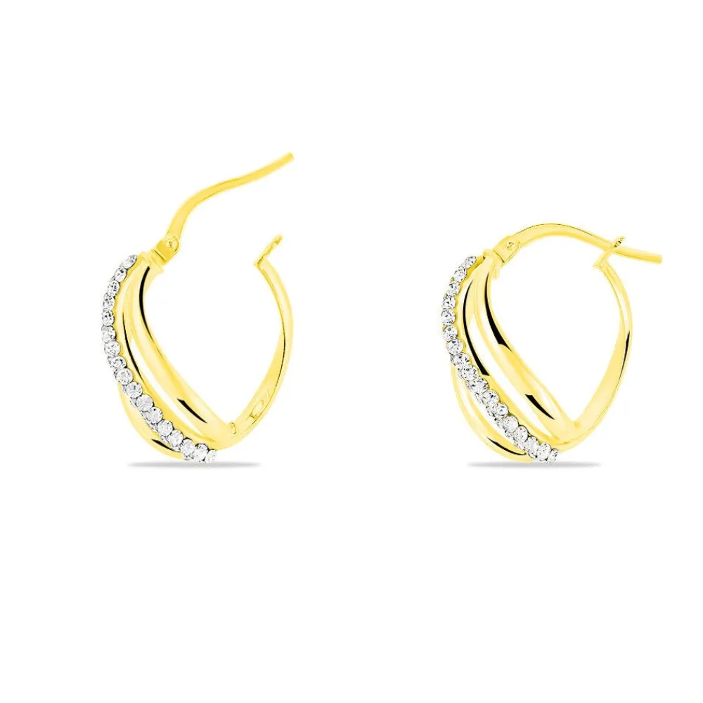 Marc Orian Boucles D'Oreilles Strass|Créoles > Créoles Eliseo Or Jaune Strass