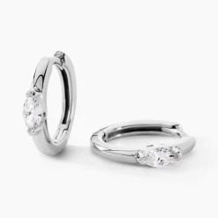 Marc Orian Créoles Argent|Bijoux Zirconium > Créoles Ellinor Argent Blanc Oxyde De Zirconium