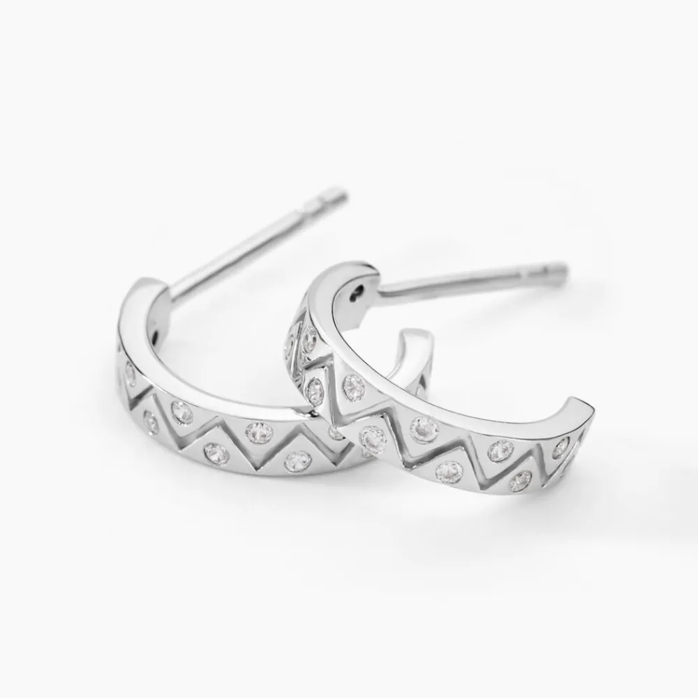 Marc Orian Créoles Argent|Bijoux Zirconium > Créoles Emaline Argent Blanc Oxyde De Zirconium