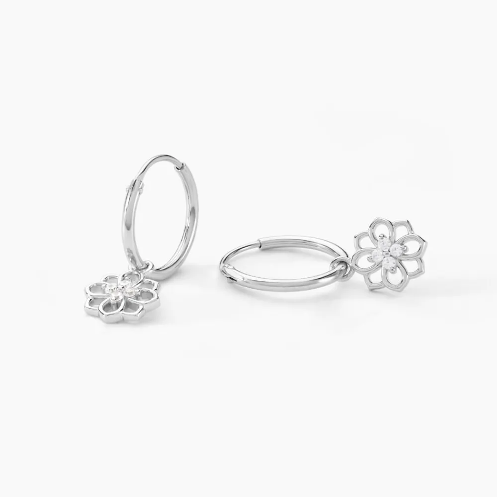 Marc Orian Créoles Argent|Bijoux Zirconium > Créoles Embelia Argent Blanc Oxyde De Zirconium
