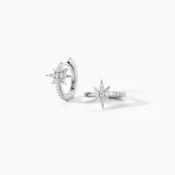 Marc Orian Créoles Argent|Bijoux Zirconium > Créoles Estrella Argent Blanc Oxyde De Zirconium