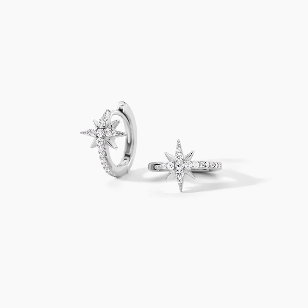 Marc Orian Créoles Argent|Bijoux Zirconium > Créoles Estrella Argent Blanc Oxyde De Zirconium