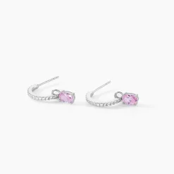 Créoles Evasion Argent Blanc Oxyde De Zirconium
