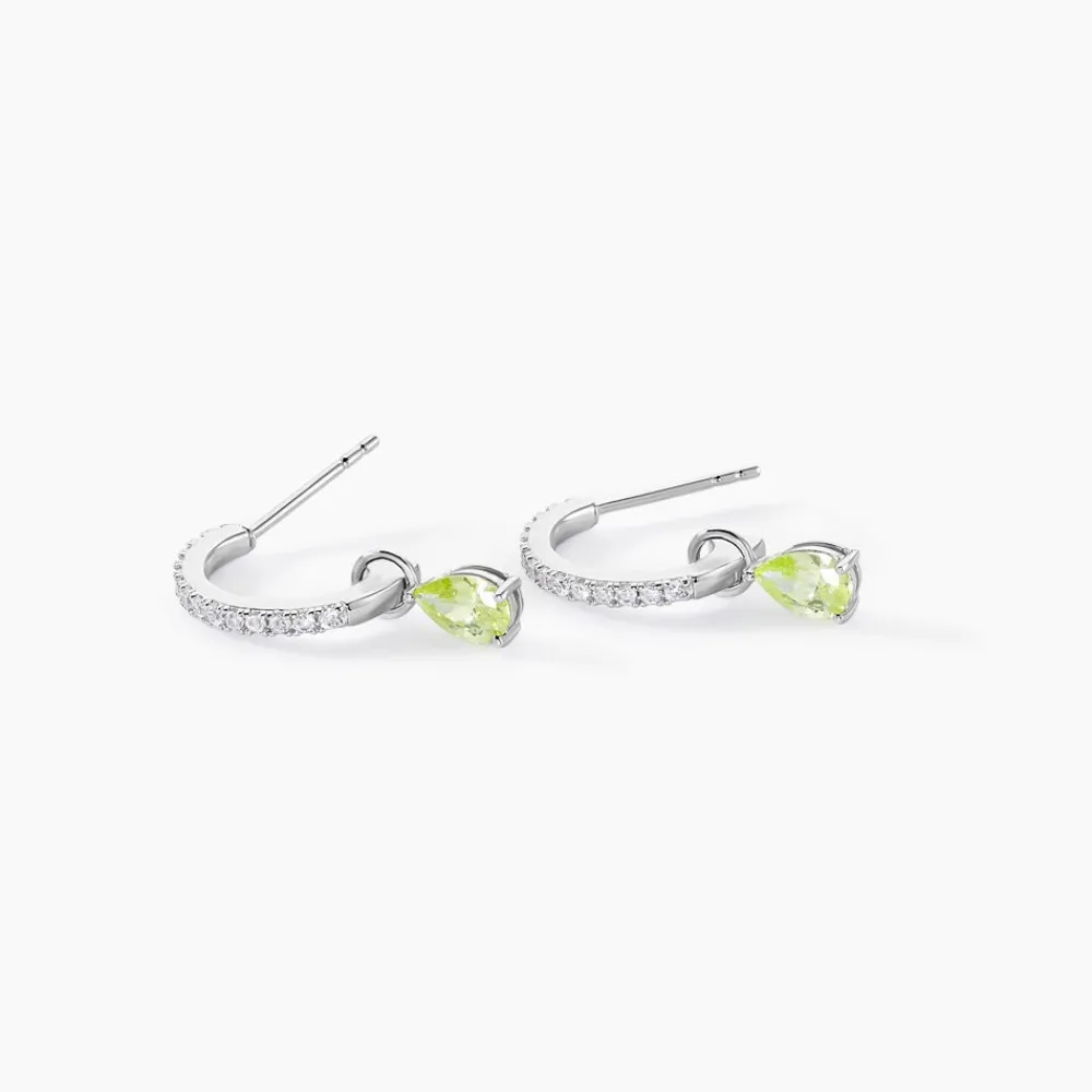 Marc Orian Créoles Argent|Créoles > Créoles Evasion Argent Blanc Oxyde De Zirconium argent blanc oxyde vert