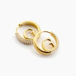 GUESS BIJOUX Bijoux Zirconium|Créoles > Créoles Guess Crazy Earrings Acier Jaune Oxyde De Zirconium