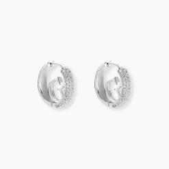 Créoles Guess Crazy Earrings Acier Blanc Oxyde De Zirconium